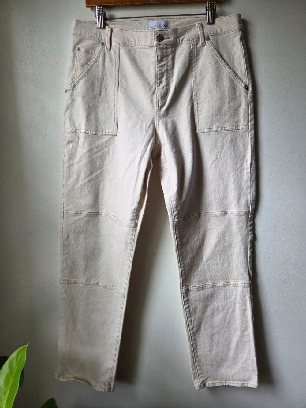 EUC LOFT MADE & LOVED CREAM THE GIRLFRIEND JEANS SIZE 31 / 12 - Picture 2 of 16